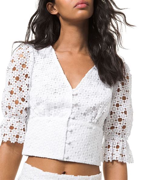 michael kors floral lace top|Floral Medallion Lace Top .